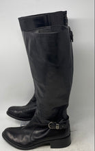 Load image into Gallery viewer, Via Spiga Womens Black Leather Closed Toe Knee High Riding Boots Size 9.5