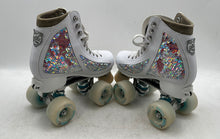 Load image into Gallery viewer, Crazy Womens White Glitter Sparkle Roller Skates Small 4 Size Adjustable