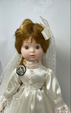 Load image into Gallery viewer, Decorative White Lace Dress Open Eyes Brown Hairs Fashion Porcelain Doll