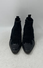 Load image into Gallery viewer, Zara Womens Black Block Heel Side Zip Cowgirl Ankle Boots Size EUR 37