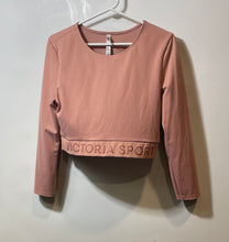 Load image into Gallery viewer, Victoria Sport Womens Nude Long Sleeve Cropped Blouse Top Size Large