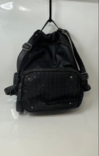Load image into Gallery viewer, Madison West Womens Black Leather Adjustable Strap Inner Pockets Luxury Backpack