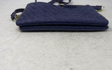 Load image into Gallery viewer, Juicy Couture Womens Blank Check Navy Blue Monogram Leather Crossbody Purse