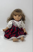 Load image into Gallery viewer, Red Plaid Dress Brown Hair Freckles Fashion Play Collector Doll