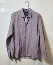 Load image into Gallery viewer, Ted Baker Mens Purple Geometric Print Cotton Long Sleeve Button-Up Shirt Size 5