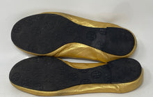 Load image into Gallery viewer, Authentic Tory Burch Womens Reva Gold-Tone Leather Ballet Flats Size 6.5 Worn