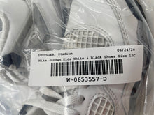 Load image into Gallery viewer, Authentic Nike Kids Jordan 4 Retro IB4388-100 White Black Sneaker Shoes Size 12C