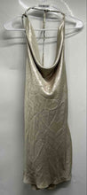 Load image into Gallery viewer, Zara Womens Champagne Sleeveless Halter Neck Backless Cocktail Mini Dress Size M