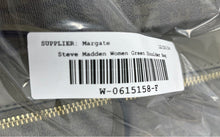 Load image into Gallery viewer, Steve Madden Womens Green Monogram Print Leather Outer Pocket Shoulder Bag