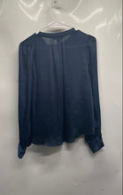 Load image into Gallery viewer, Banana Republic Womens Blue Long Sleeve V-Neck Button Front Blouse Top Size XS