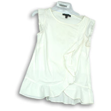 Load image into Gallery viewer, Banana Republic Womens White Sleeveless Ruffle Blouse Top Size Small