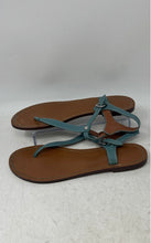Load image into Gallery viewer, Coach Womens Light Blue Brown Leather Flat Thong Sandals Size 8.5