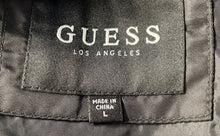 Load image into Gallery viewer, Guess Mens Black Long Sleeve Pockets Full-Zip Varsity Jacket Size Large