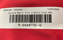 Load image into Gallery viewer, Lacoste Mens Pink Pima Cotton Short Sleeve Regular Fit Pullover T-Shirt Size XXL