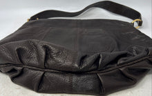 Load image into Gallery viewer, Sigrid Olsen Womens Dark Brown Leather Pebbled Inner Pockets Shoulder Bag