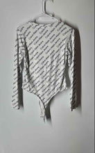 Load image into Gallery viewer, Calvin Klein Womens White Black Long Sleeve Bodysuit Blouse Top Size M