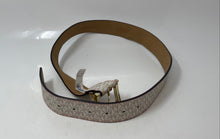 Load image into Gallery viewer, Michael Kors Womens 553143 White Gray Monogram Buckle Adjustable Belt With Tag