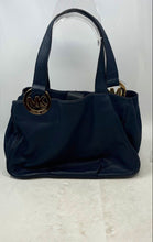Load image into Gallery viewer, Michael Kors Womens Fulton East West Blue Leather Double Handle Tote Handbag