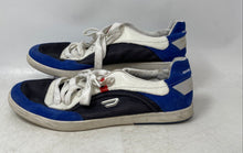 Load image into Gallery viewer, Diesel Mens White Blue Lace-Up Low Top Round Toe Sneaker Shoes Size 10