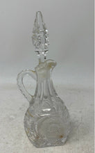 Load image into Gallery viewer, Vintage Cut Crystal Clear Vinegar Or Oil Cruet With Handle And Crystal Stopper