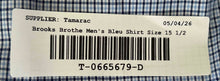 Load image into Gallery viewer, Brooks Brothers Mens Blue Printed Long Sleeve Dress Shirt Size 15 1/2