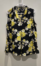 Load image into Gallery viewer, Nine West Womens Black Floral V-Neck Sleeveless Pullover Blouse Top Size Medium