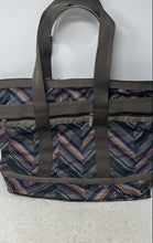 Load image into Gallery viewer, Le SportSac Womens Multicolor Chevron Print Inner Pocket Double Handle Tote Bag
