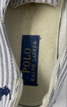 Load image into Gallery viewer, Polo Ralph Lauren Womens White Striped Lace-Up Sneaker Shoes Size 7B