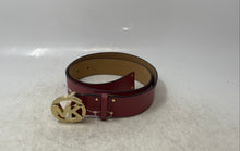 Load image into Gallery viewer, Michael Kors Womens 556000 Pink Leather Studded MK Buckle Adjustable Waist Belt