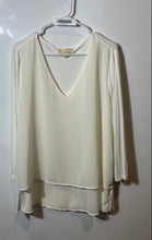 Load image into Gallery viewer, Michael Kors Womens Off White Long Sleeve High-Low Hem Tunic Blouse Top Size XL