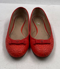 Load image into Gallery viewer, Authentic Tory Burch Womens Marion Orange Leather Ballet Flats Size 10 M Damaged
