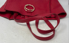 Load image into Gallery viewer, Vince Camuto Womens Livy Red Leather Pebbled Designer Double Handles Tote Bag