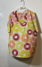 Load image into Gallery viewer, JM Collection Womens Multicolor Geometric Short Sleeve Blouse Top Size 2X