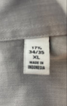 Load image into Gallery viewer, Calvin Klein Mens Gray Herringbone Regular Fit Dress Shirt Size XL 17.5 34/35