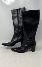 Load image into Gallery viewer, Via Spiga Womens Black Leather Square Toe Side Zip Knee High Boots Size 8 M
