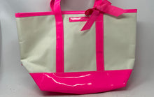 Load image into Gallery viewer, Juicy Couture Womens Pink Beige Bow Double Handle Shoulder Tote Handbag