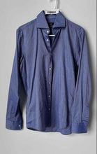 Load image into Gallery viewer, Hugo Boss Mens Blue Cotton Long Sleeve Slim Fit Dress Shirt Size 37 14 1/2