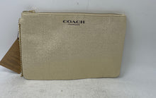 Load image into Gallery viewer, Coach Womens Gold Shimmer Chain Strap Evening Makeup Cosmetic Pouch With Tags