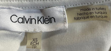 Load image into Gallery viewer, Calvin Klein Womens White Short Sleeve V-Neck Collarless Pullover T-Shirt Sz XS