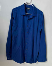 Load image into Gallery viewer, Express Mens Royal Blue Long Sleeve Collared Performance Dress Shirt Size XL