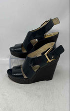 Load image into Gallery viewer, Michael Kors Womens Carla Black Leather Open-Toe Wedge Platform Sandals Size 7M