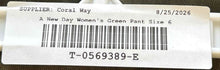 Load image into Gallery viewer, A New Day Womens Green Regular Fit Pockets Wide Leg Trousers Pants Size 6