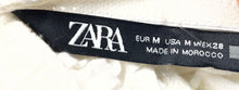 Load image into Gallery viewer, Zara Womens Off-White Strapless Smocked Tie Front Cropped Blouse Top Size M