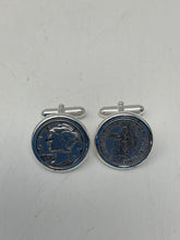 Load image into Gallery viewer, Replica Mercury 1943-W Dime Coin Silver-Tone Cufflink 18.3gr