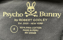 Load image into Gallery viewer, Psycho Bunny Mens Blue Cotton Short Sleeve Crew Neck Pullover T-Shirt Size 4