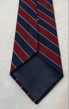 Load image into Gallery viewer, Paris Mens Burgundy Blue Printed Keeper Loop Adjustable Pointed Tie