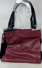 Load image into Gallery viewer, Vince Camuto Womens Burgundy Black Inner Pockets Double Handle Shoulder Bag