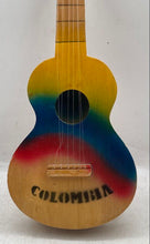 Load image into Gallery viewer, Colombia Flag Painted Wood 6-String Folk Music Miniature Toy Guitar Instrument