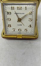 Load image into Gallery viewer, Vintage Westclox Gold-Tone Square Analog Travel Alarm Clock Not Tested