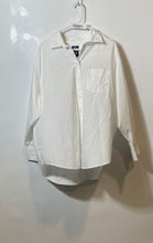 Load image into Gallery viewer, Gap Mens White Cotton Long Sleeve Collared Pockets Button-Up Shirt Size L